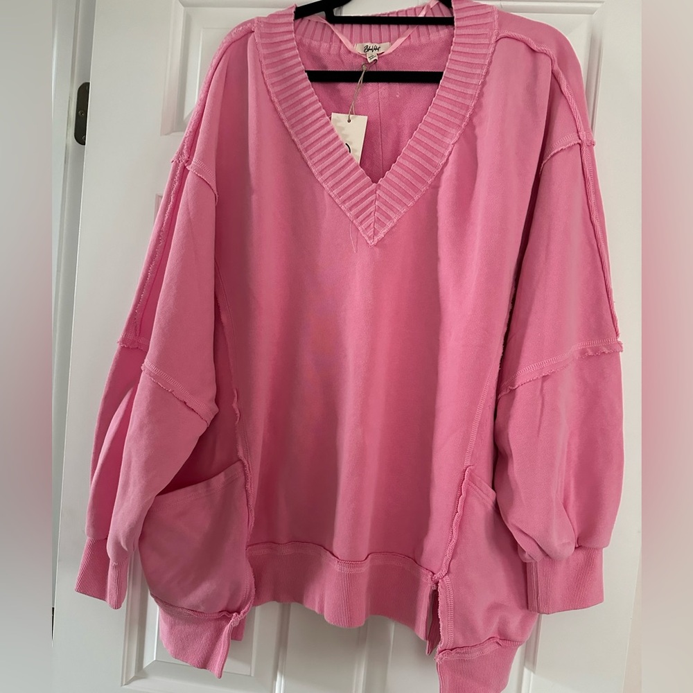 New by Blue Velvet size small long sweatshirt tunic top oversized